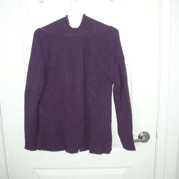 Burgundy Drape Collar Cardigan - Picture 3 of 7